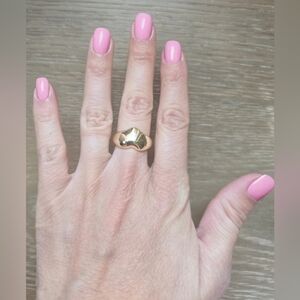 Heart Shaped 18k Gold Plated Adjustable Ring